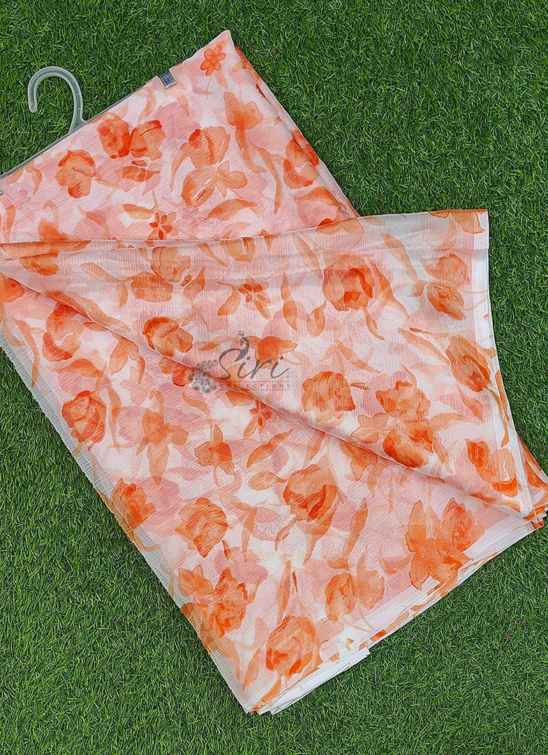 High Quality Garden Vareli Printed Nara Chiffon Saree