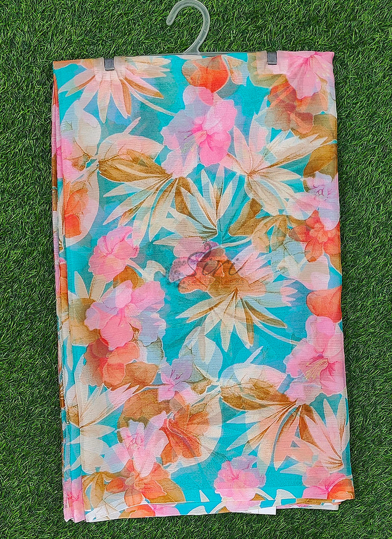 High Quality Garden Vareli Printed Nara Chiffon Saree