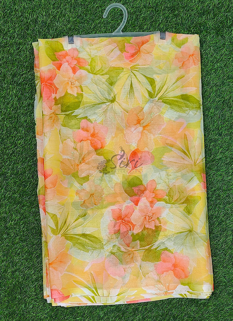 High Quality Garden Vareli Printed Nara Chiffon Saree