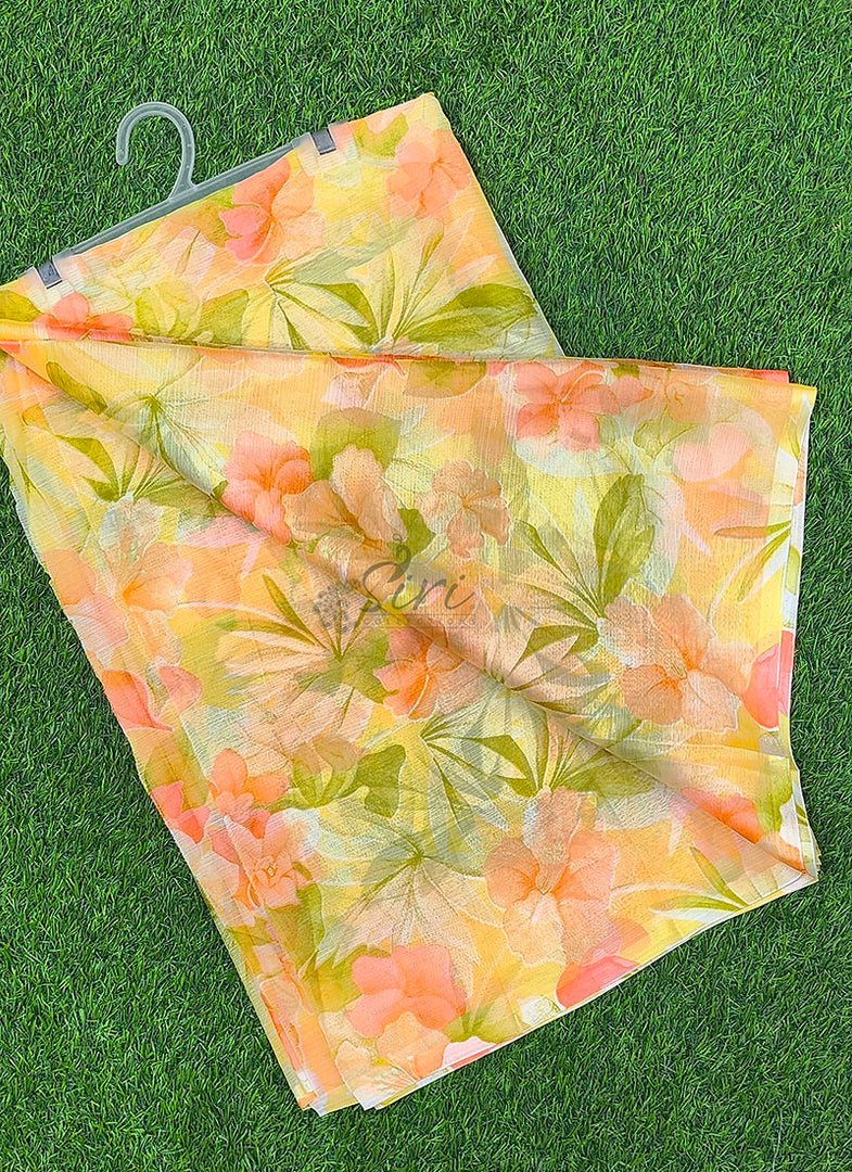 High Quality Garden Vareli Printed Nara Chiffon Saree