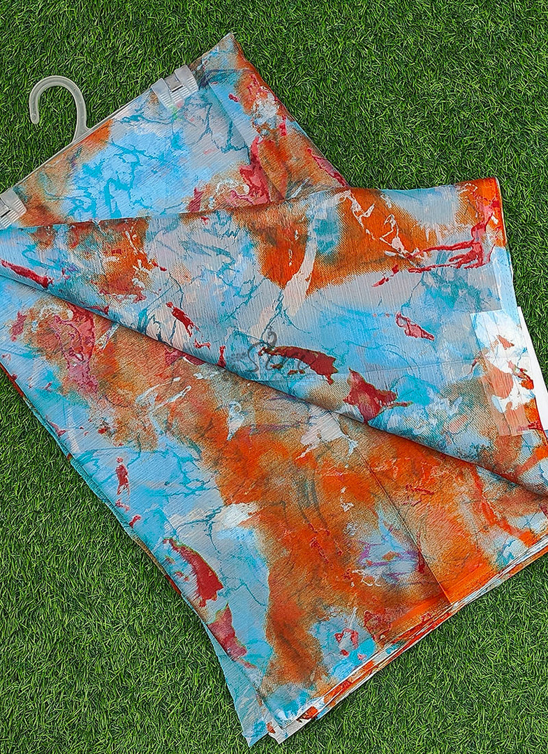 High Quality Garden Vareli Printed Nara Chiffon Saree