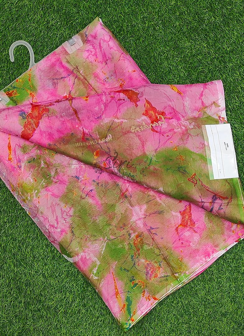 High Quality Garden Vareli Printed Nara Chiffon Saree