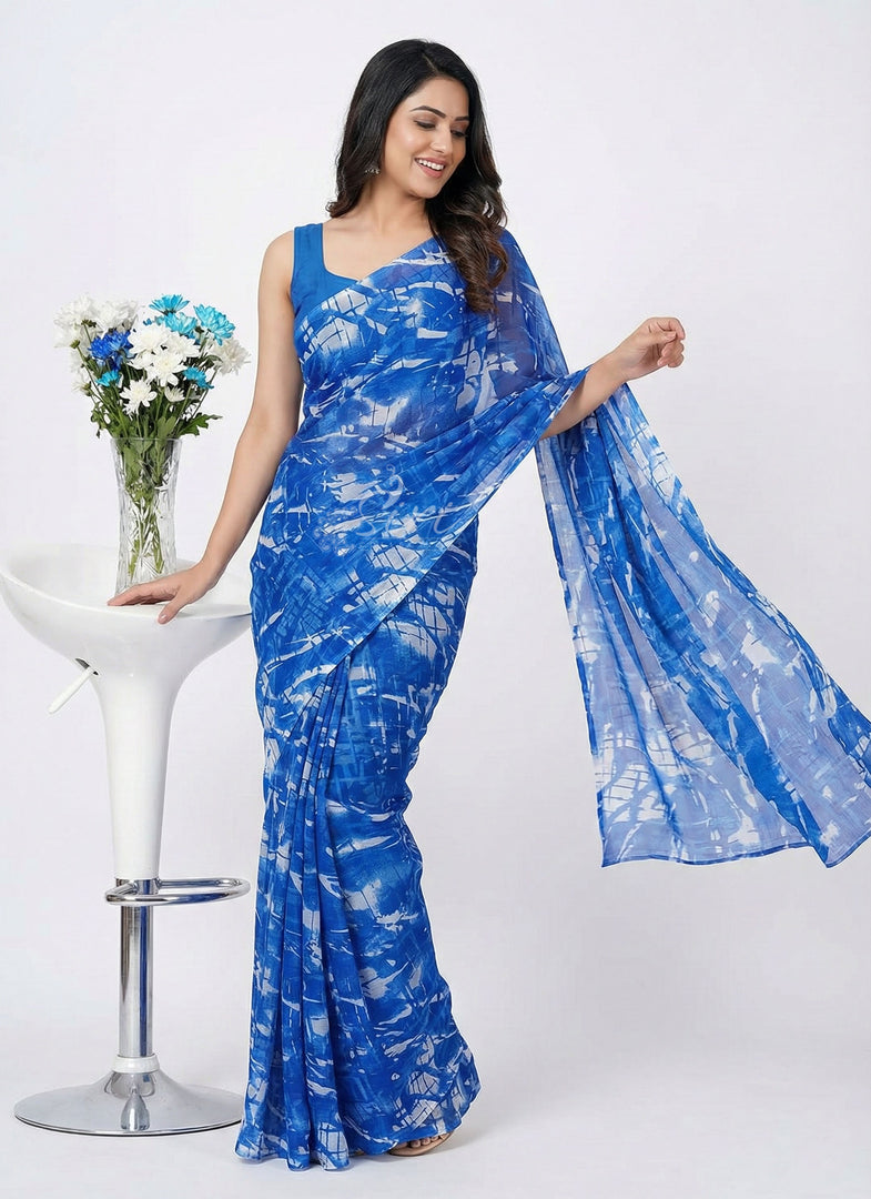High Quality Garden Vareli Printed Nara Chiffon Saree