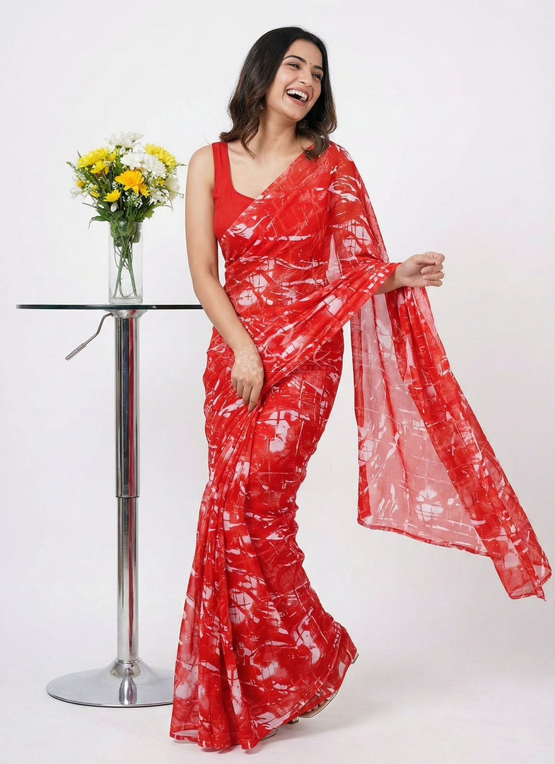 High Quality Garden Vareli Printed Nara Chiffon Saree