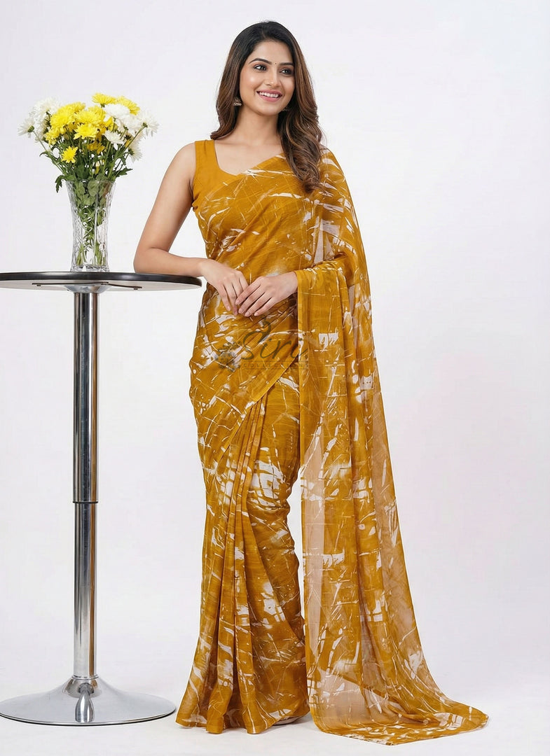 High Quality Garden Vareli Printed Nara Chiffon Saree