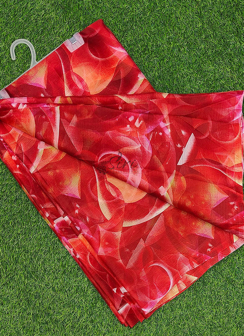 High Quality Garden Vareli Printed Nara Chiffon Saree