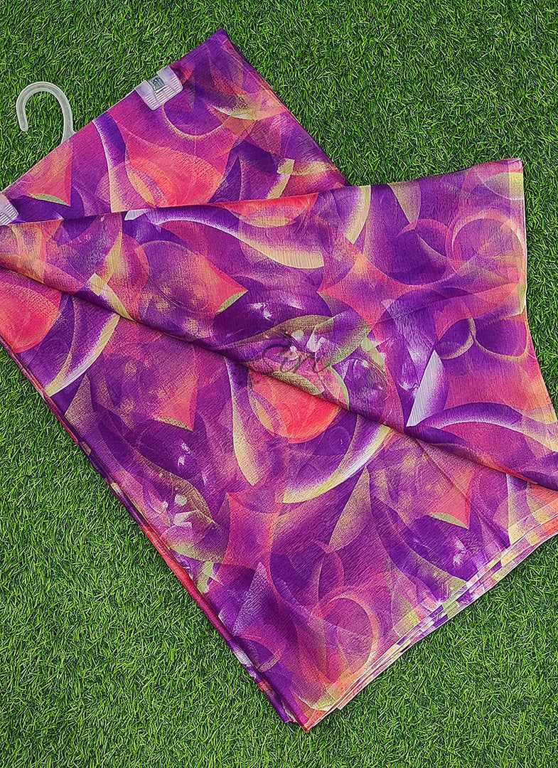 High Quality Garden Vareli Printed Nara Chiffon Saree