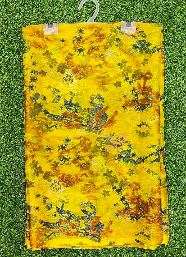 High Quality Garden Vareli Printed Nara Chiffon Saree
