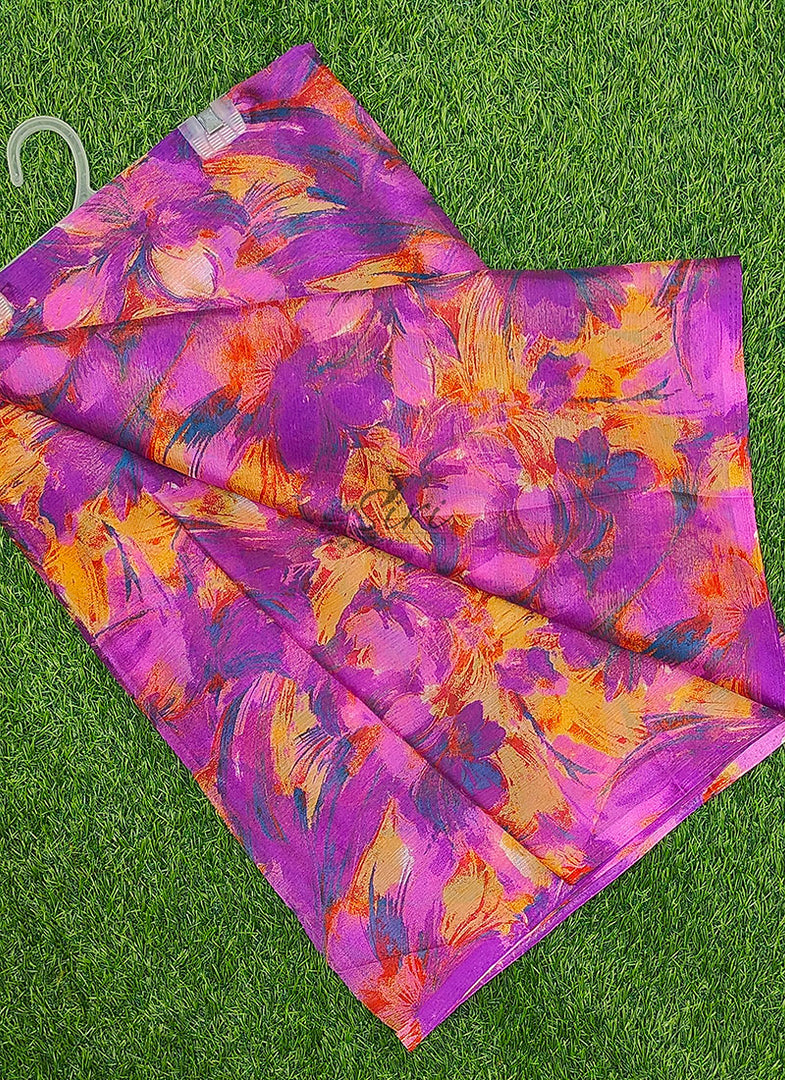 High Quality Garden Vareli Printed Nara Chiffon Saree