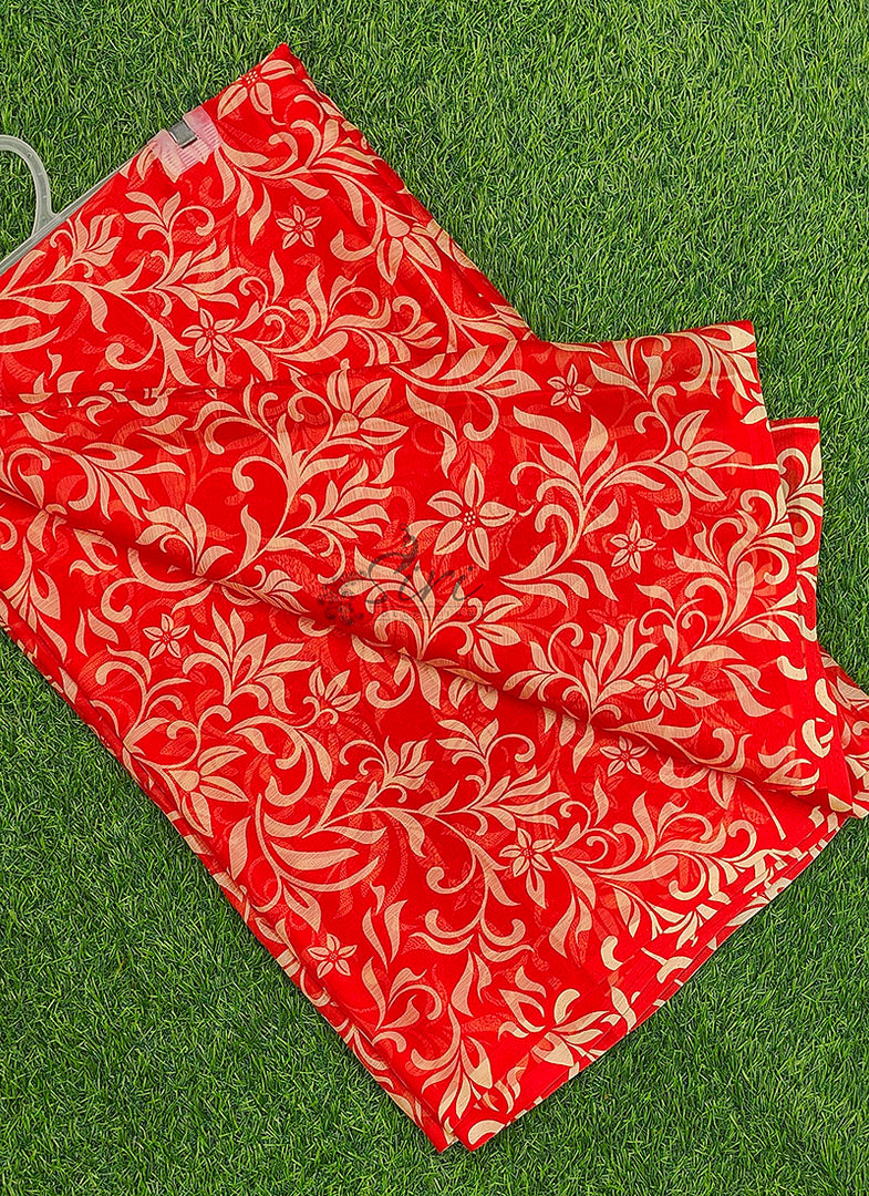 High Quality Garden Vareli Printed Nara Chiffon Saree