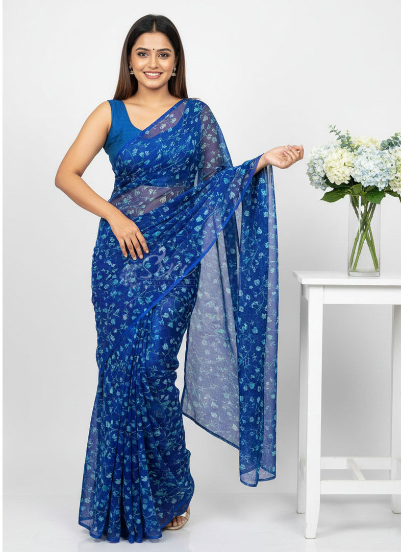 High Quality Garden Vareli Printed Nara Chiffon Saree