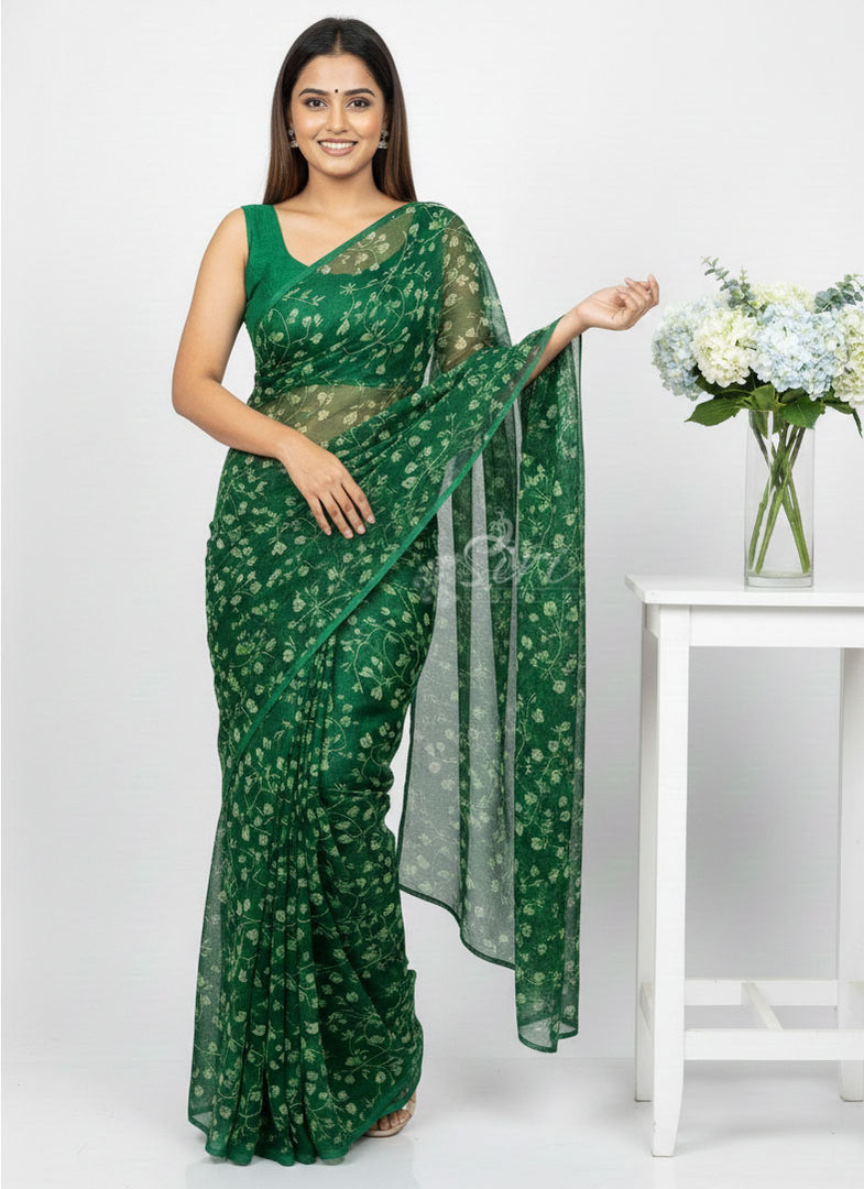High Quality Garden Vareli Printed Nara Chiffon Saree