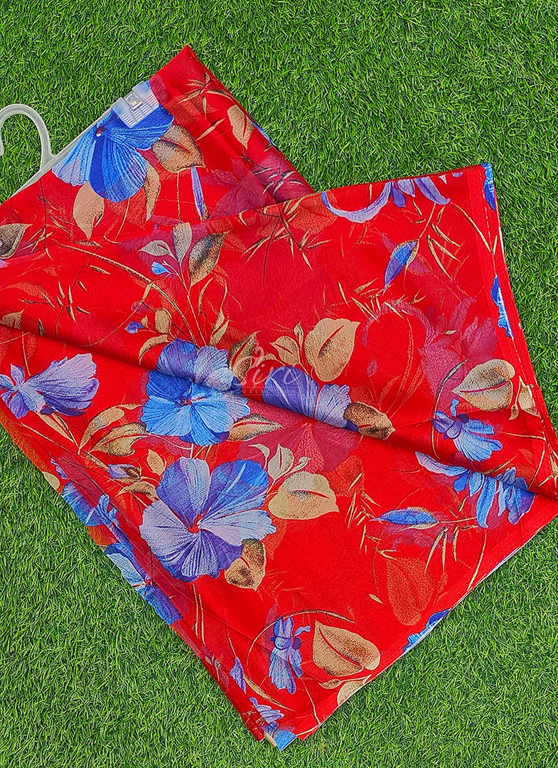 High Quality Garden Vareli Printed Nara Chiffon Saree