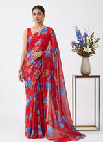 Load image into Gallery viewer, High Quality Garden Vareli Printed Nara Chiffon Saree