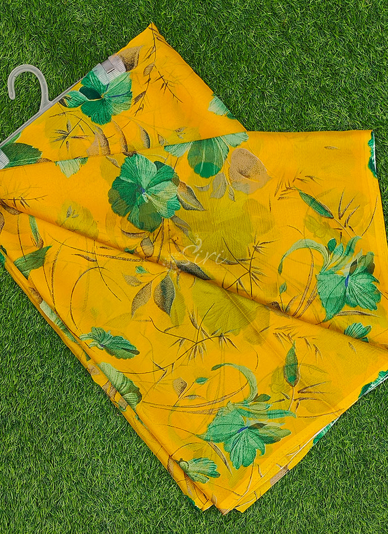 High Quality Garden Vareli Printed Nara Chiffon Saree