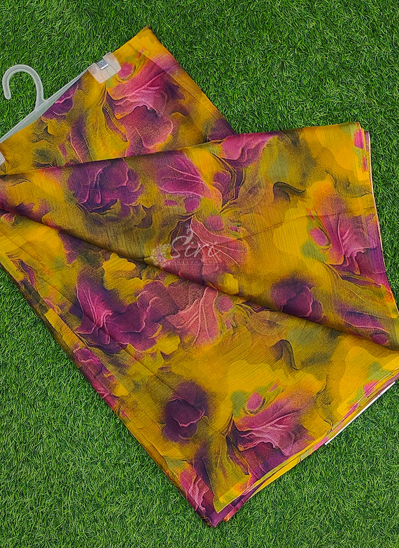 High Quality Garden Vareli Printed Nara Chiffon Saree