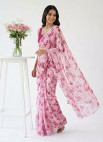 Load image into Gallery viewer, High Quality Garden Vareli Printed Nara Chiffon Saree