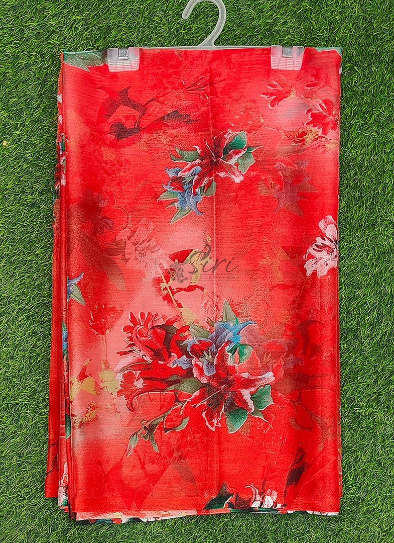 Authentic Garden Vareli Printed Nara Chiffon Saree