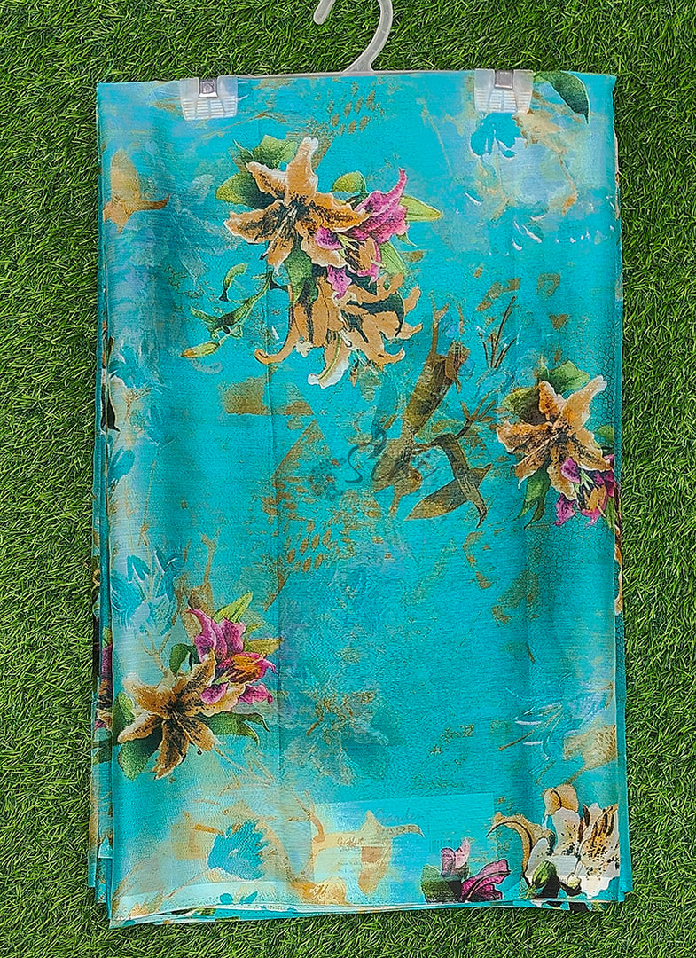 Authentic Garden Vareli Printed Nara Chiffon Saree