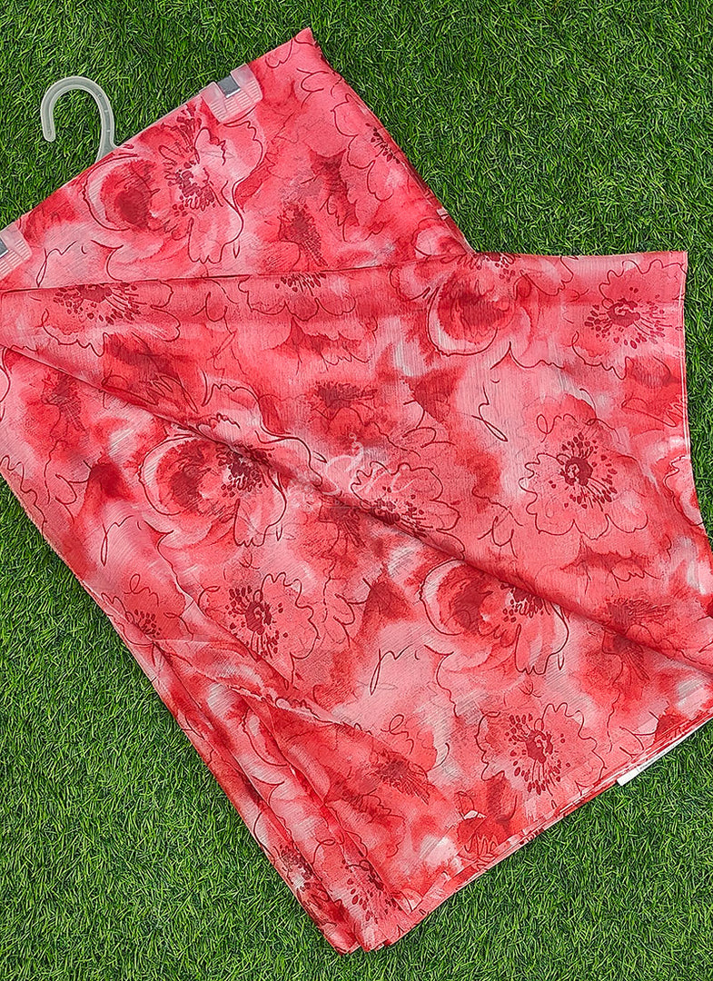 High Quality Garden Vareli Printed Nara Chiffon Saree