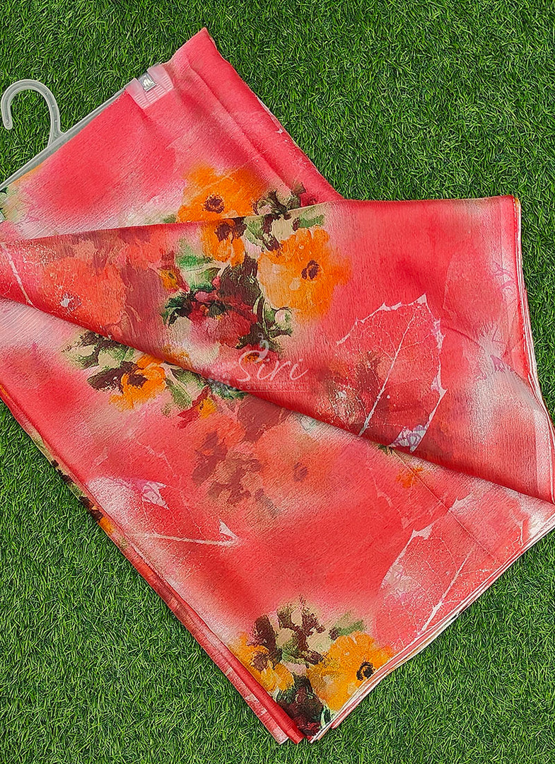 High Quality Garden Vareli Printed Nara Chiffon Saree