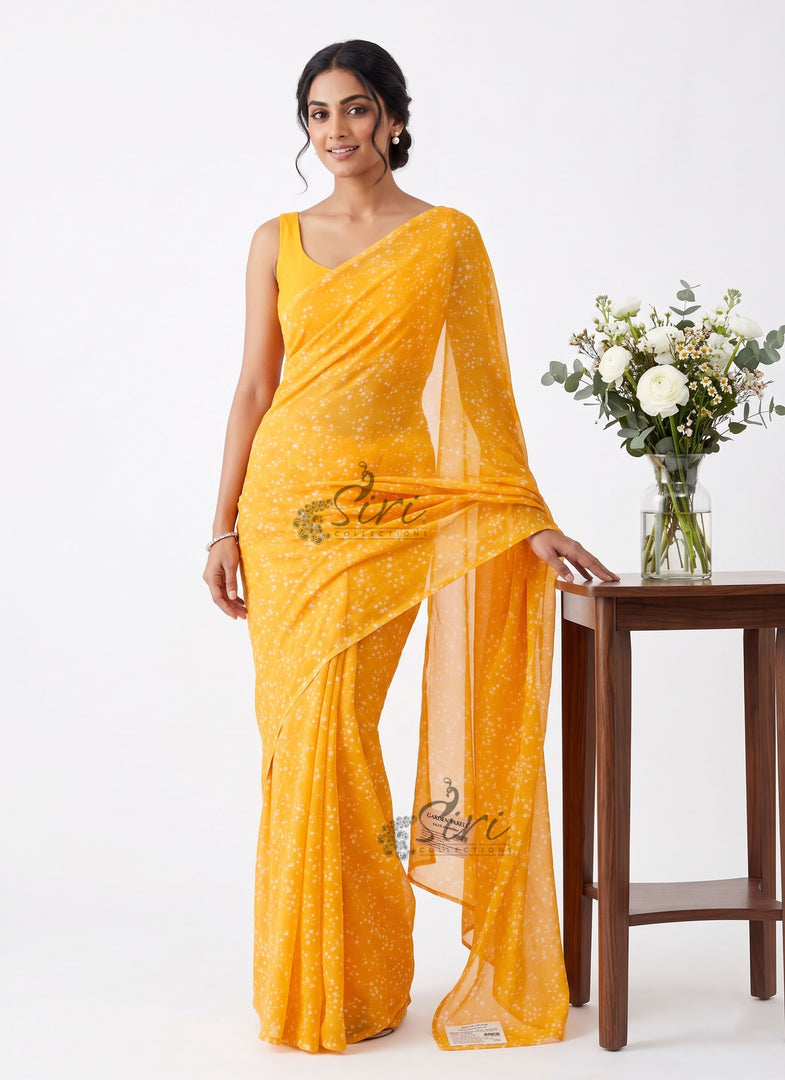 High Quality Garden Vareli Printed Nara Chiffon Saree