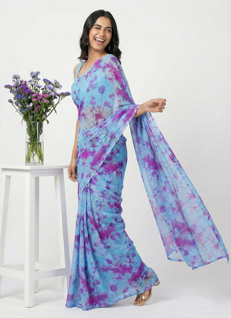 High Quality Garden Vareli Printed Nara Chiffon Saree