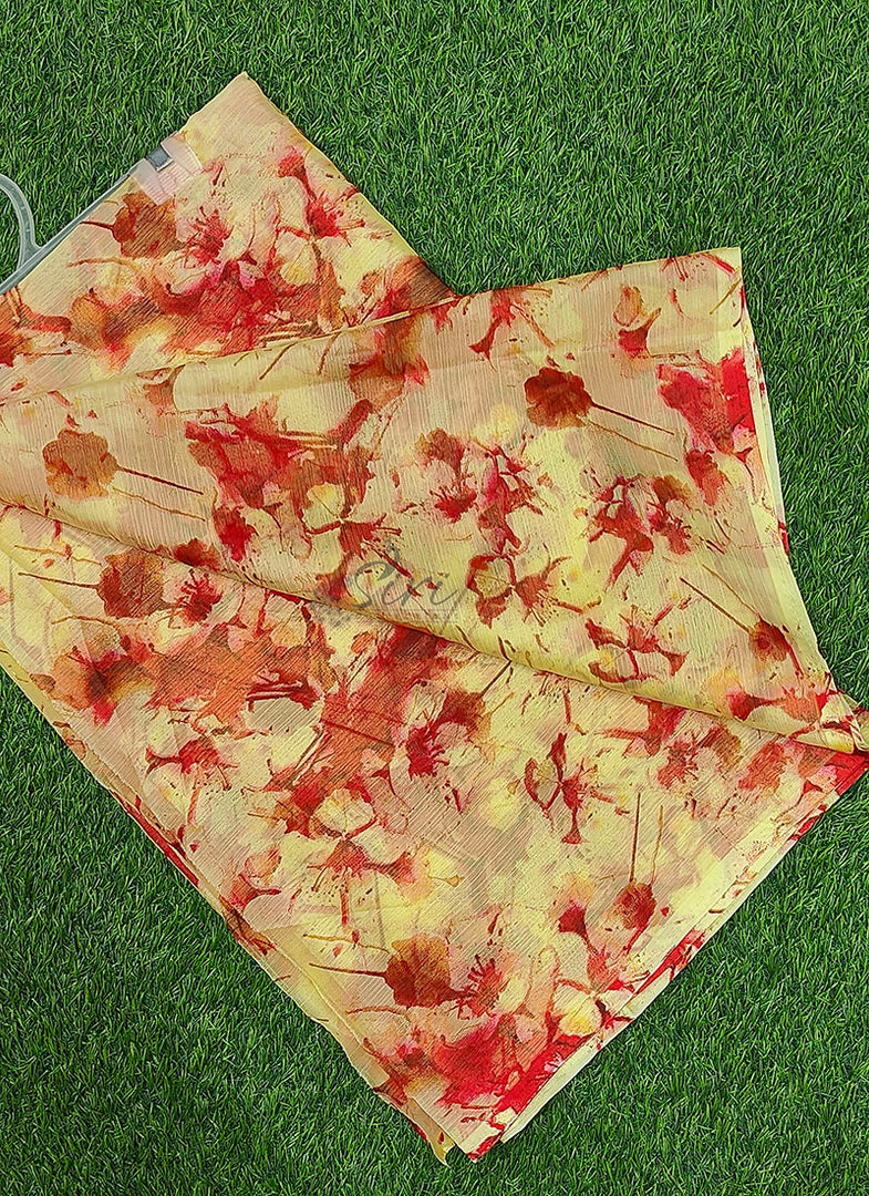 High Quality Garden Vareli Printed Nara Chiffon Saree