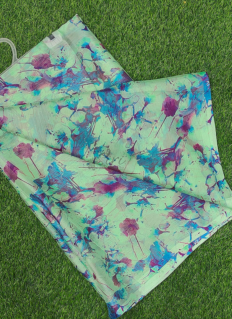 High Quality Garden Vareli Printed Nara Chiffon Saree