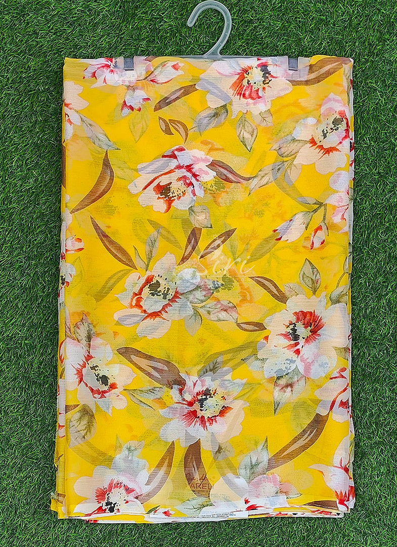 High Quality Garden Vareli Printed Nara Chiffon Saree