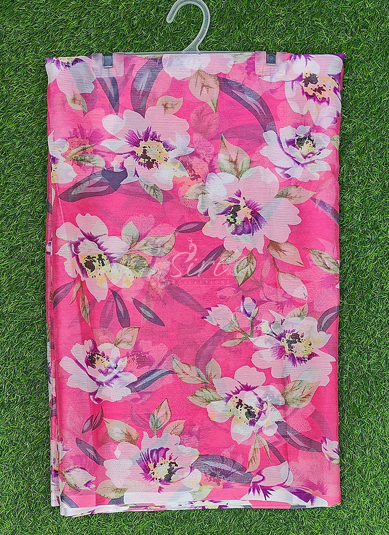 High Quality Garden Vareli Printed Nara Chiffon Saree