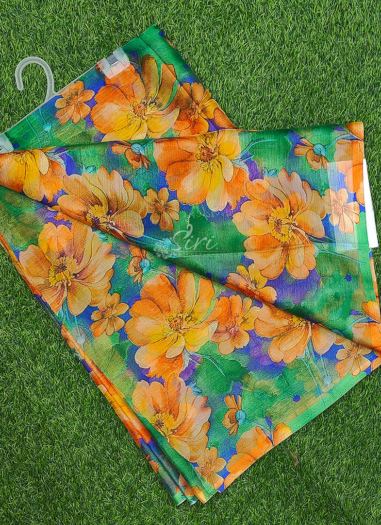 High Quality Garden Vareli Printed Nara Chiffon Saree