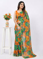 Load image into Gallery viewer, High Quality Garden Vareli Printed Nara Chiffon Saree
