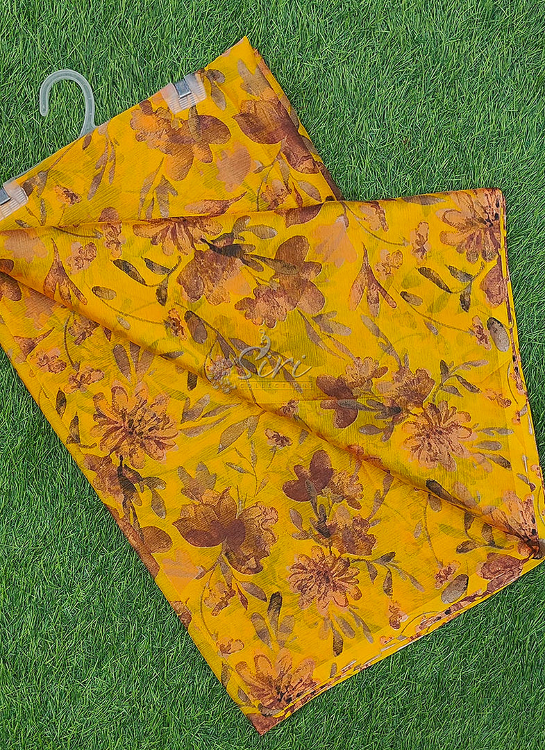 High Quality Garden Vareli Printed Nara Chiffon Saree