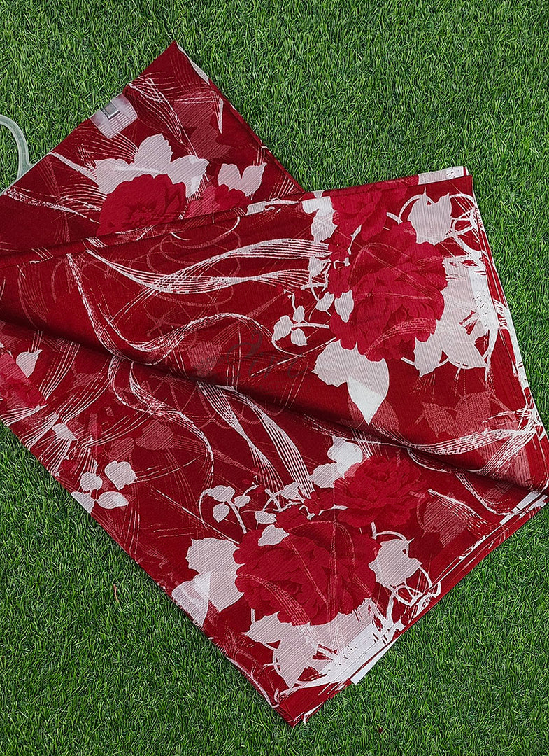 High Quality Garden Vareli Printed Nara Chiffon Saree