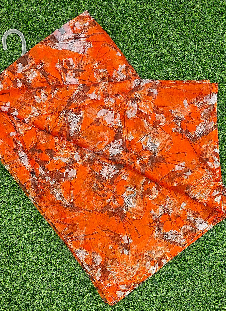 High Quality Garden Vareli Printed Nara Chiffon Saree