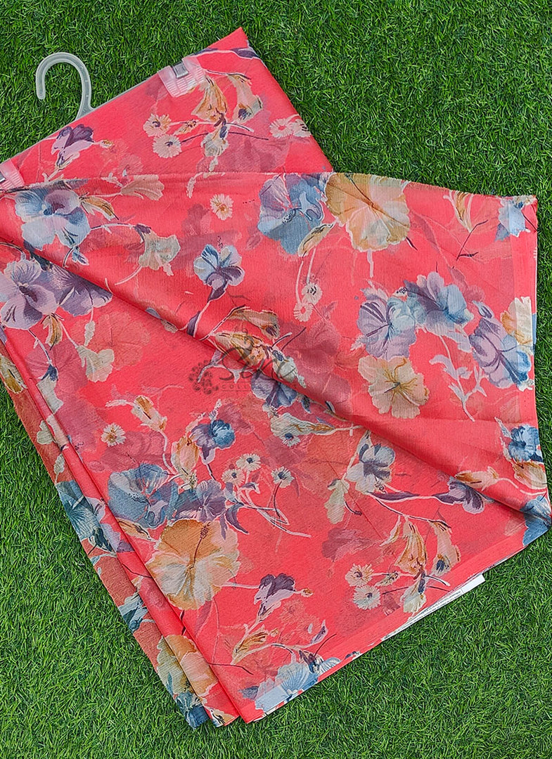 High Quality Garden Vareli Printed Nara Chiffon Saree