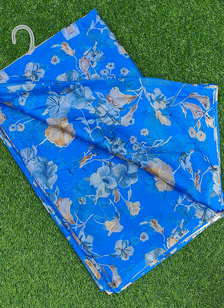 High Quality Garden Vareli Printed Nara Chiffon Saree