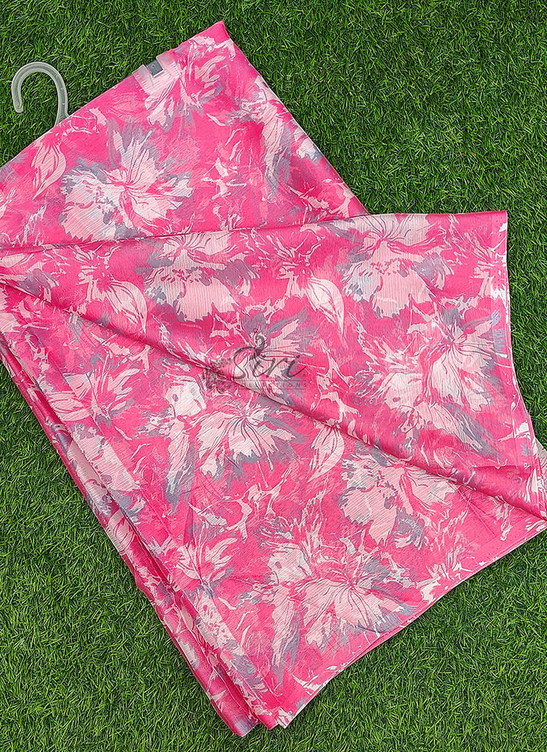 Elegant Garden Vareli Printed Nara Chiffon Saree