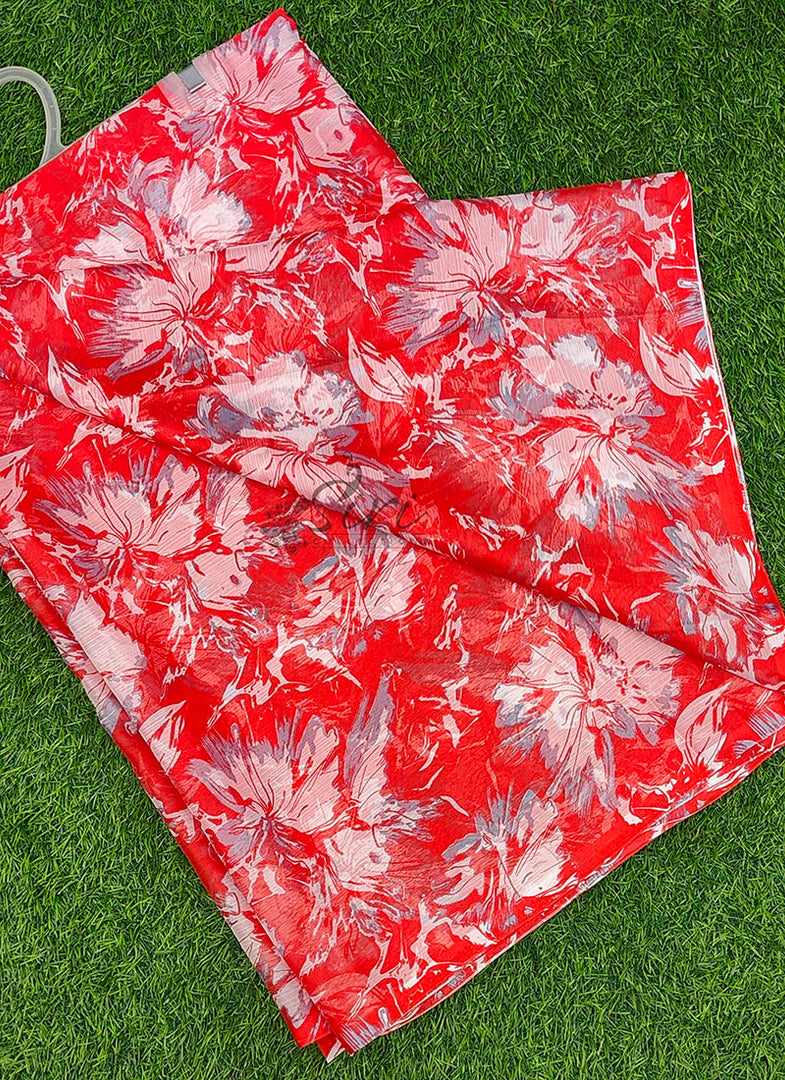 Elegant Garden Vareli Printed Nara Chiffon Saree