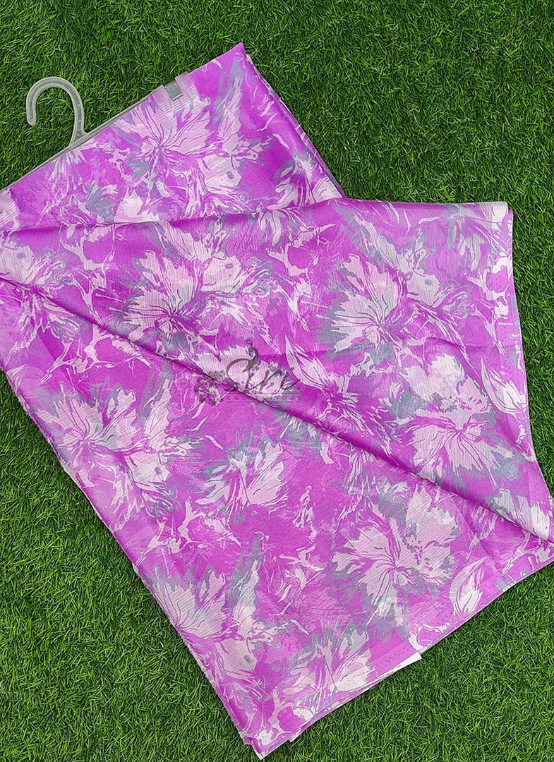 Elegant Garden Vareli Printed Nara Chiffon Saree