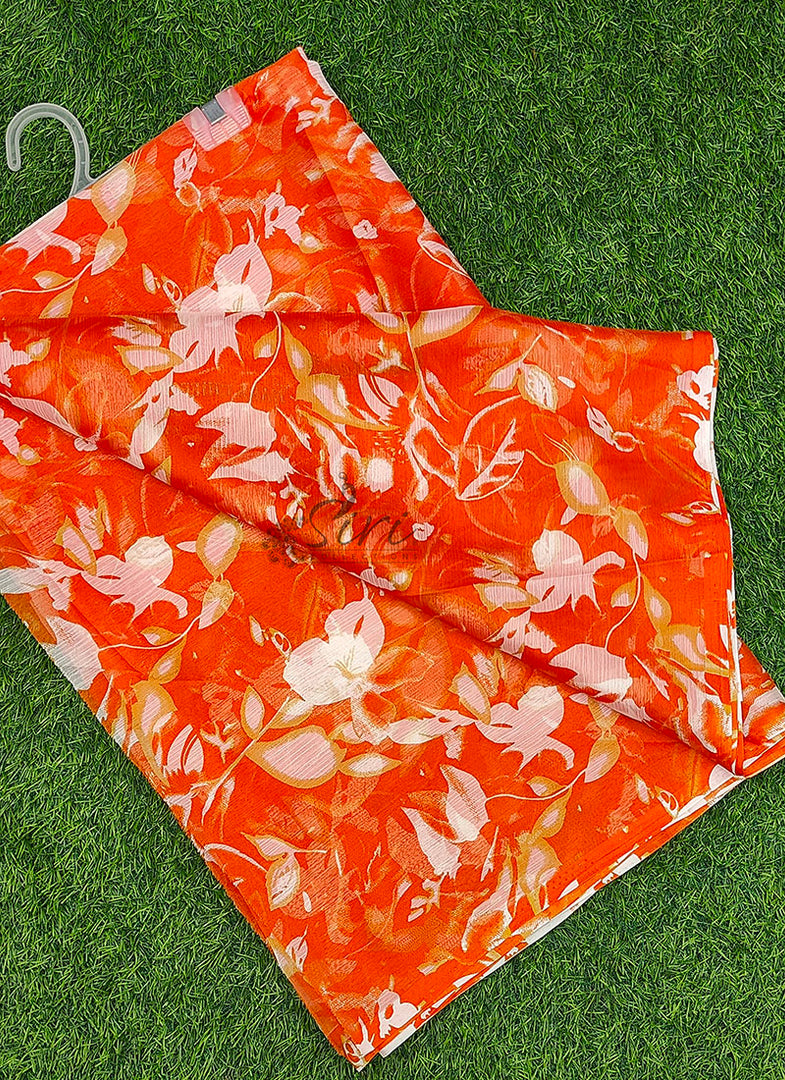 Elegant Garden Vareli Printed Nara Chiffon Saree
