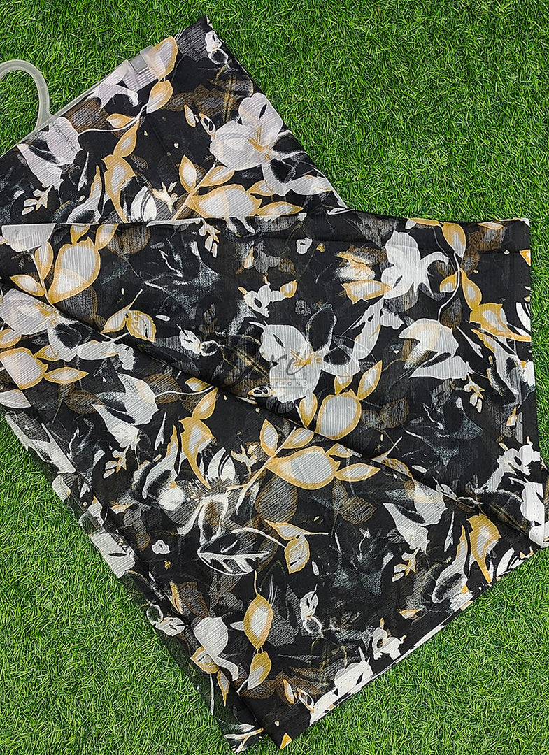 Elegant Garden Vareli Printed Nara Chiffon Saree