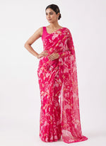 Load image into Gallery viewer, Elegant Garden Vareli Printed Nara Chiffon Saree