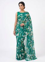 Load image into Gallery viewer, Elegant Garden Vareli Printed Nara Chiffon Saree