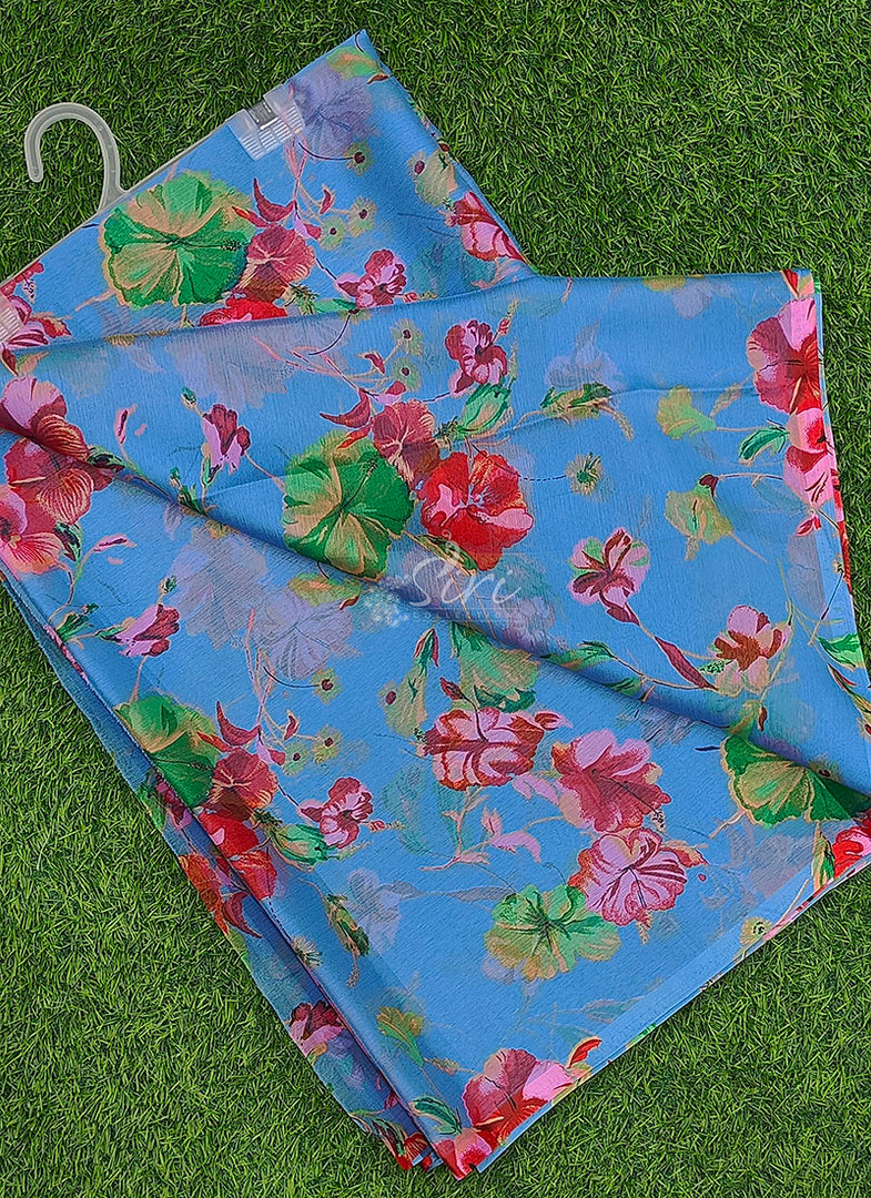 Elegant Garden Vareli Printed Nara Chiffon Saree