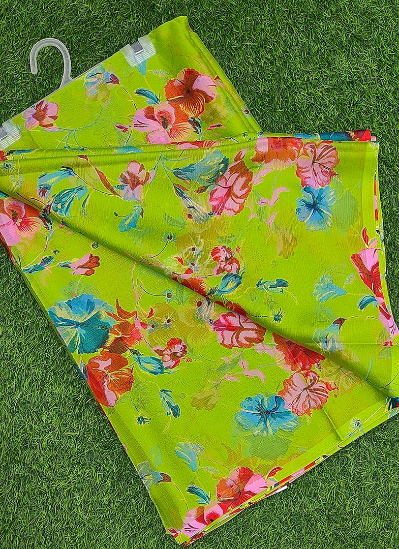 Elegant Garden Vareli Printed Nara Chiffon Saree