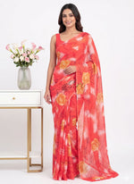 Load image into Gallery viewer, Elegant Garden Vareli Printed Nara Chiffon Saree