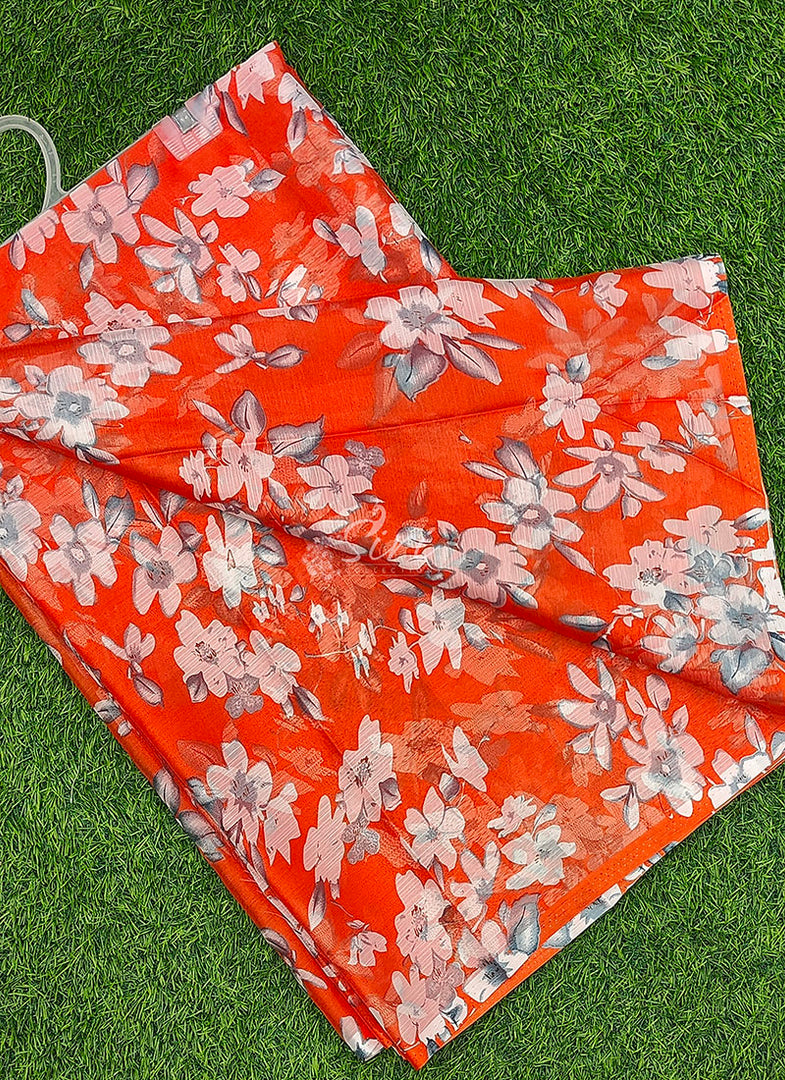 Elegant Garden Vareli Printed Nara Chiffon Saree