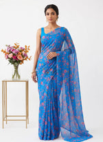 Load image into Gallery viewer, Light Weight Garden Vareli Printed Nara Chiffon Saree